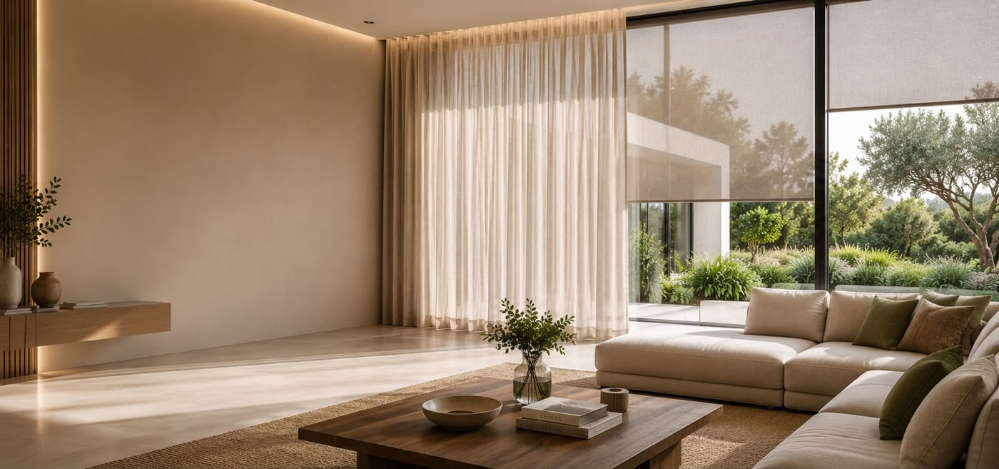 Persiana sob medida em ambiente contemporâneo
